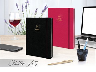 Užrašų knyga A5 112lap 80g linija GLITTER