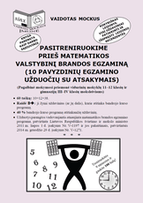 Pasitreniruokime prieš matematikos valstybinį brandos egzaminą: 10 pavyzdinių egzamino užduočių su atsakymais