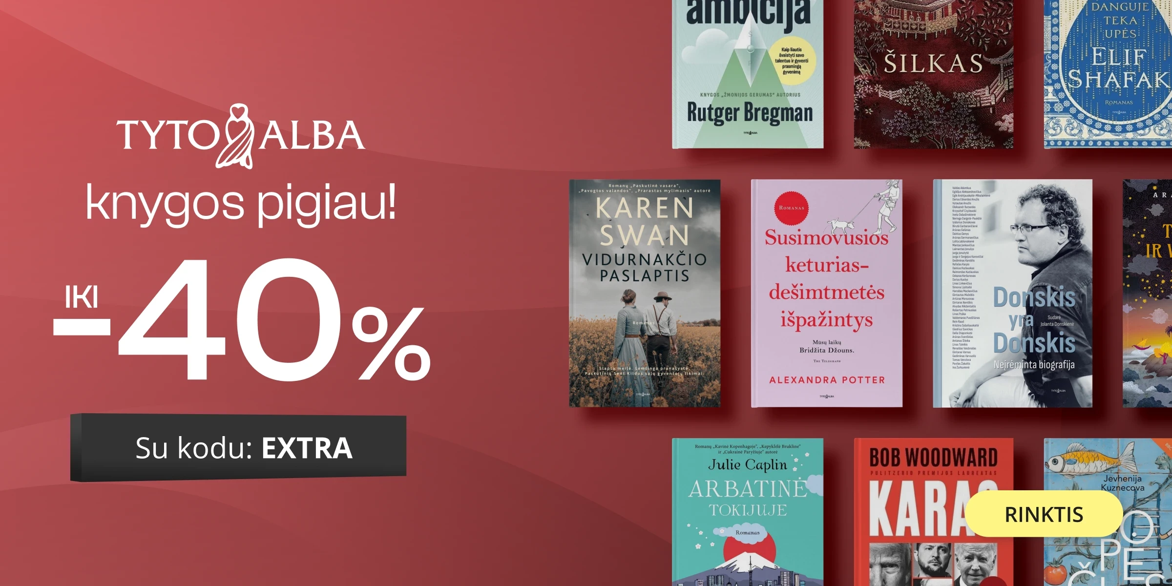 Leidyklos TYTO ALBA knygoms iki -40% extra nuolaidos!