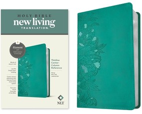 NLT Thinline Center-Column Reference Bible, Filament-Enabled Edition (Red Letter, Leatherlike, Peony Rich Teal)