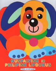 Nuspalvink ir lipink lipdukus. Šuniukas