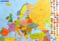 Stalinis Europos politinis ir gamtinis žemėlapis. Dvipusis, laminuotas.