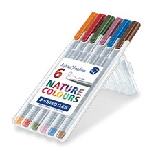 Ypač ploni rašikliai Staedtler Triplus Fineliner Nature Colours, 0.3 mm, 6 sp.
