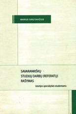 Savarankiškų studijų darbų (referatų) rašymas