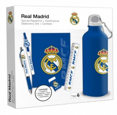 „Real Madrid“ rinkinys: gertuvė 650 ml, užrašinė ir rašymo priemonės