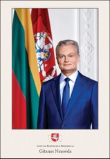 Prezidento Gitano Nausėdos portretas. Plakatas