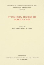 Studies in Honor of Mario A. Pei