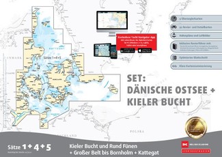 Sportbootkarten Satz 1, 4 und 5   Set: Dänische Ostsee und Kieler Bucht (Ausgabe 2021)