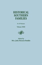 Historical Southern Families. in 23 Volumes. Volume XXII