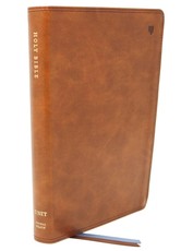 Net Bible, Thinline, Leathersoft, Brown, Indexed, Comfort Print