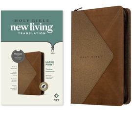NLT Large Print Thinline Reference Zipper Bible, Filament Enabled Edition (Red Letter, Leatherlike, Messenger Stone & Camel, Indexed)