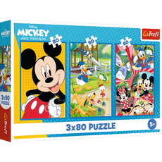 TREFL DISNEY MICKEY MOUSE Dėlionių rinkinys „Mikio komanda“, 3 x 80 det.