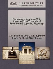 Farrington V. Saunders U.S. Supreme Court Transcript of Record with Supporting Pleadings