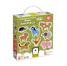 Lavinamasis žaidimas „Progressive Puzzles Farm Animals“