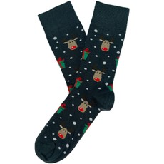 Moteriškos kojinės CHRISTMAS DEER, tamsiai žalios (dydis 36–41)