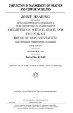 Dysfunction in management of weather and climate satellites