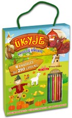 Ūkio rinkinys: 4 knygelės su 250 lipdukų + pieštukai. 4-5 m. vaikams