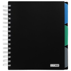 Sąsiuvinis su spirale, plastikiniu viršeliu CLASSIC B5 120lap., lang., juodas