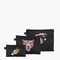 LOQI užsegamų krepšelių rinkinys „SNASK Tiger Black Recycled Zip Pockets“