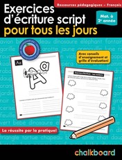 Exercices d'ÃÂcriture Script Pour Tous Les Jours Mat. ÃÂ 2e AnnÃÂ©e