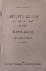 Lietuvių kalbos gramatika. Sintaksė