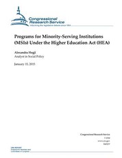 Programs for Minority-Serving Institutions (MSIs) Under the Higher Education Act (HEA)