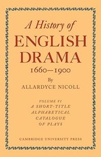 History of English Drama 1660-1900