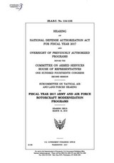 Hearing on National Defense Authorization Act for Fiscal Year 2017 and oversight of previously authorized programs before the Committee on Armed Services