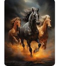 Deimantinė mozaika - Trys lekiančios arklys