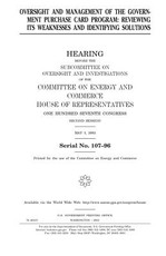 Oversight and management of the government purchase card program
