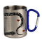 Metalinis puodelis „Magnetinė sala. Morzės abėcėlė“, su mėlyna ąsele–karabinu, 300 ml