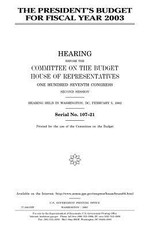 The President's budget for fiscal year 2003