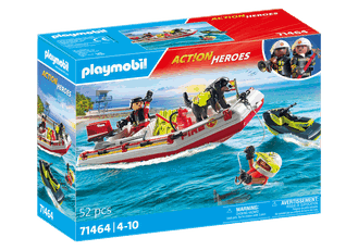 PLAYMOBIL ACTION HEROES Ugniagesių laivas su vandens motociklu 71464