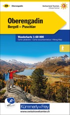 KuF Schweiz Wanderkarte 28 Oberengadin Bergell, Puschlav 1 : 60 000