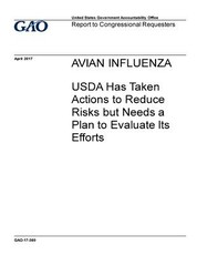 Avian influenza, USDA has taken actions to reduce risks but needs a plan to evaluate its efforts