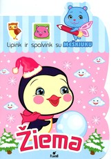 Žiema. Lipink ir spalvink su meškiuku