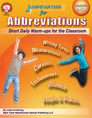 Jumpstarters for Abbreviations, Grades 4 - 8