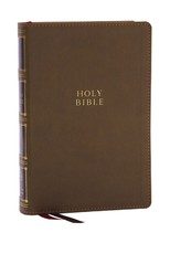 Kjv, Compact Center-Column Reference Bible, Leathersoft, Brown, Red Letter, Thumb Indexed, Comfort Print