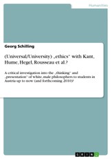 Schilling, G: (Universal/University) "ethics" with Kant, Hum