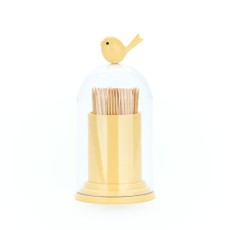 Dantų/ausų krapštukų laikiklis „Birdie“, geltonas