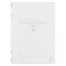 The Spiritual Growth Bible, Study Bible, NLT - New Living Translation Holy Bible, Premium Full Grain Leather, White