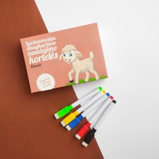 Lavinamosios daugkartinio naudojimo kortelės „Abėcėlė“ + žymeklių rinkinys dovanų