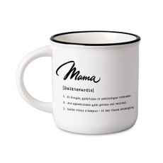 Riboto leidimo Knygos.lt puodelis su užrašu „Mama“ (baltas), 250 ml