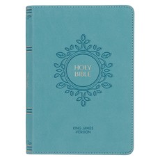 KJV Holy Bible, Compact Large Print Faux Leather Red Letter Edition - Ribbon Marker, King James Version, Teal