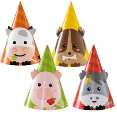 Popierinės kepurėlės „Happy Farm“, 6 vnt., 4 dizainai