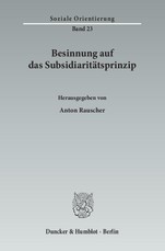 Besinnung auf das Subsidiaritätsprinzip