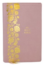 KJV Personal Size Large Print End-Of-Verse Reference Bible, Pink Leathersoft, Red Letter, Comfort Print (Thumb Indexed)