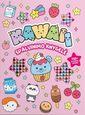 Spalvinimo knygelė su blizgučių lipdukais „Kawaii“