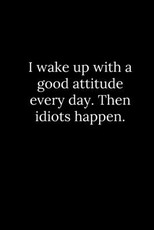 I wake up with a good attitude every day. Then idiots happen.