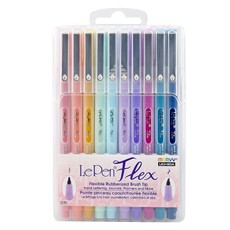 Rašikliai teptukiniu galiuku Marvy „Le Pen Flex” Pastel, 10 vnt.